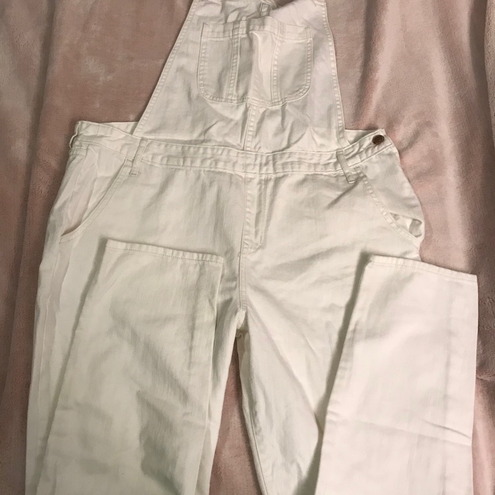 White old navy overalls